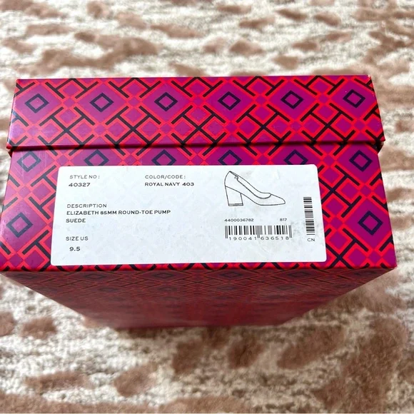 Tory Burch Dark Blue Suede Heels - Picture 3 of 9